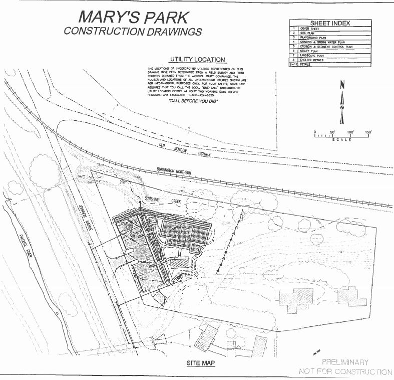 Construction drawings for Mary's Park